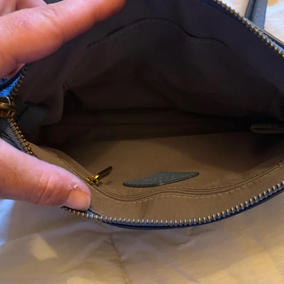 Fossil Blue Crossbody Bag with Gold Key Accent - Picture 3 of 5